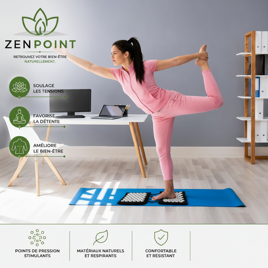 Tapis d'acupression pieds Zenpoint - pliable avec sac de transport
