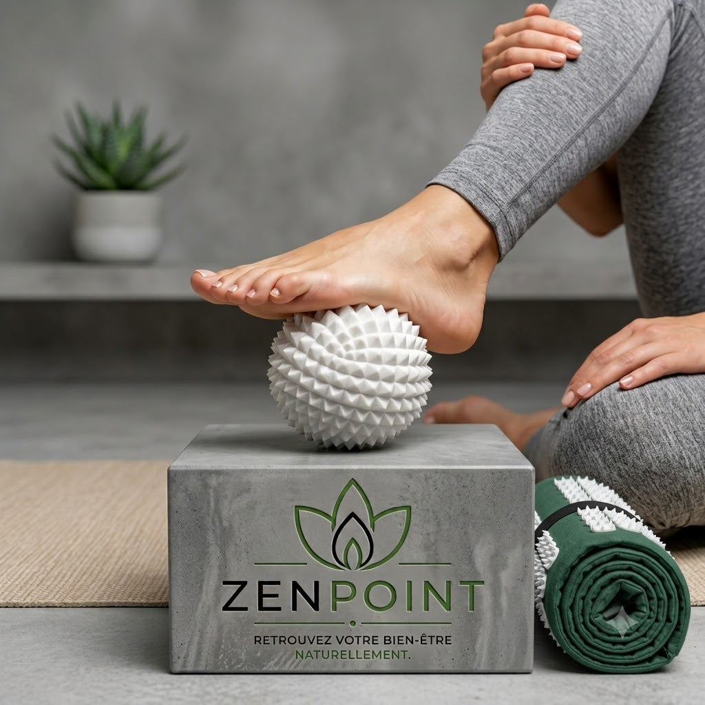 Balle de massage hérisson Zenpoint blanche - vue d'ensemble