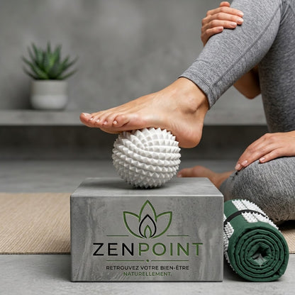 Balle de massage hérisson Zenpoint blanche - vue d'ensemble