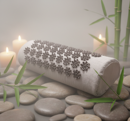 Coussin massage mousse à nœuds Zenpoint gris - vue de face