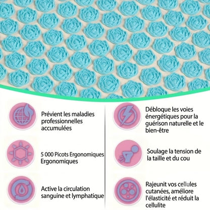 Tapis de fleurs Zenpoint - picots en forme de rosace florale pour le dos