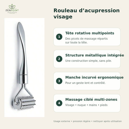 Détails du rouleau de massage d’acupression visage et corps Zenpoint