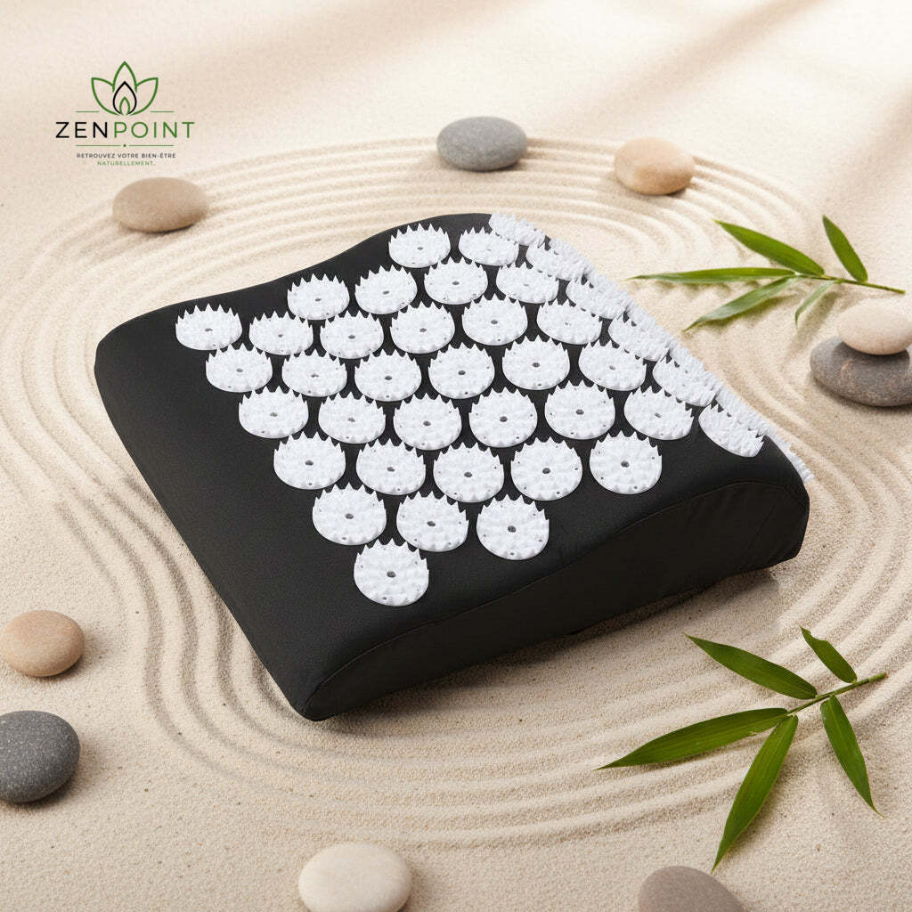 Oreiller d'acupression cervical noir Zenpoint